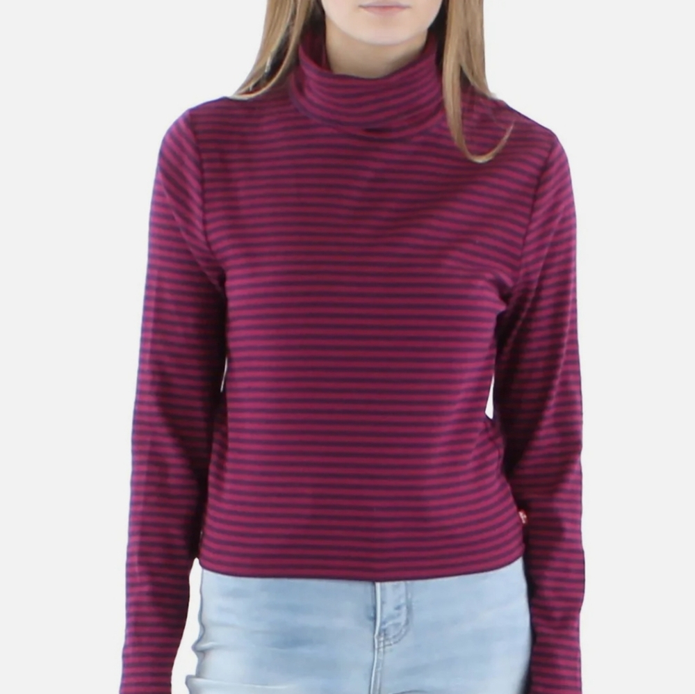 NWT LEVI'S Cotton Striped Turtleneck Top Size 1X